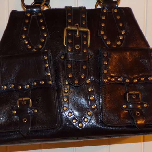 Betsey Johnson Handbag Leather Studded Black purse - Picture 15 of 15